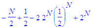 -1/2*N+1/2-2*2^N*(1/2)^N+2^N