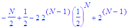 -1/2*N+1/2-2*2^(N-1)*(1/2)^N+2^(N-1)